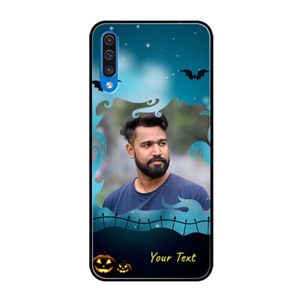Samsung Galaxy A50s Custom Glass Phone Case - Halloween frame design Samsung Galaxy A50s Custom Glass Phone Case - Halloween frame design