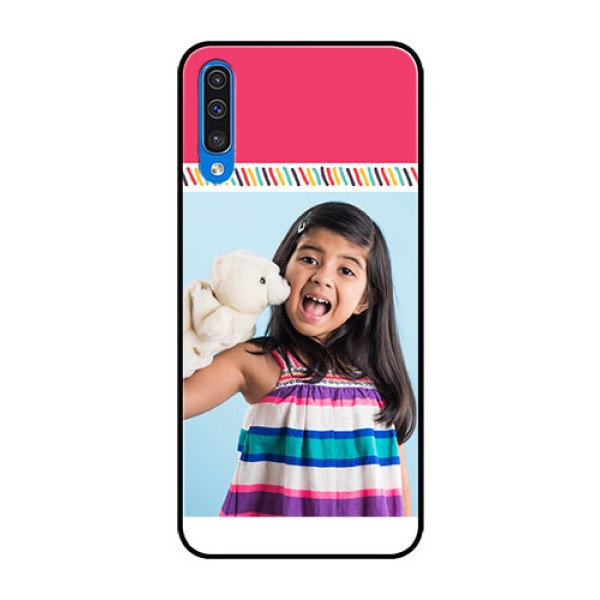 Samsung Galaxy A50s Personalized Glass Phone Case  - Line art design