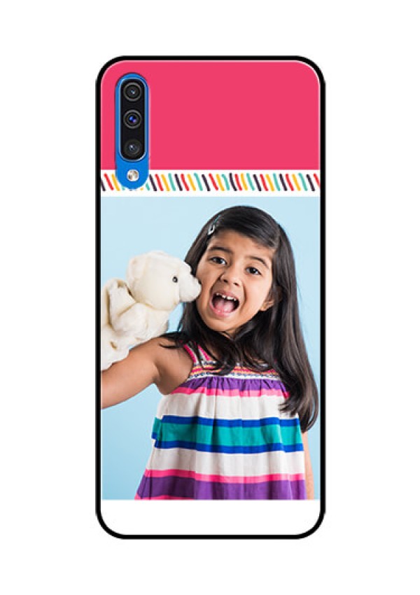 Samsung Galaxy A50s Personalized Glass Phone Case  - Line art design