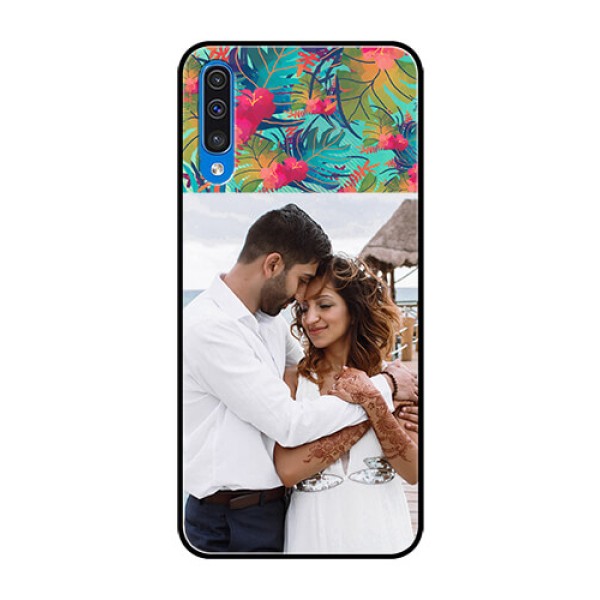 Samsung Galaxy A50s Photo Printing on Glass Case  - Watercolor Floral Design