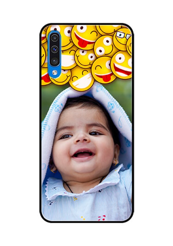Samsung Galaxy A50s Custom Glass Mobile Case  - with Smiley Emoji Design