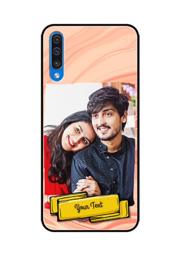 Samsung Galaxy A50s Personalized Glass Phone Case  - Marble Texture Design