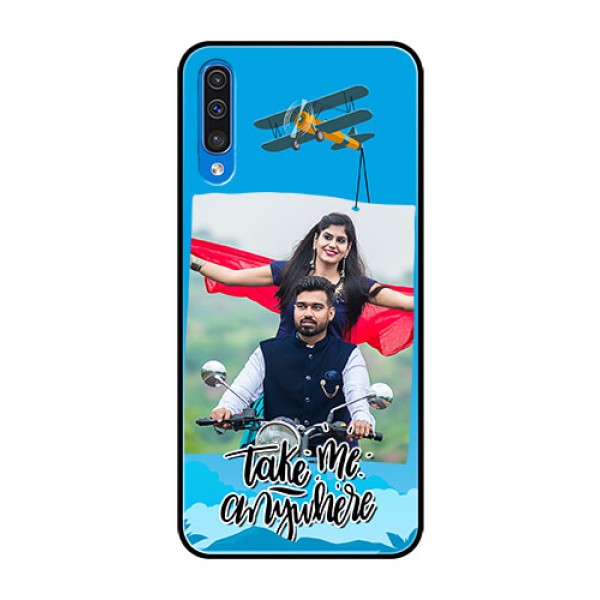 Samsung Galaxy A50s Custom Glass Mobile Case  - Traveller Design 