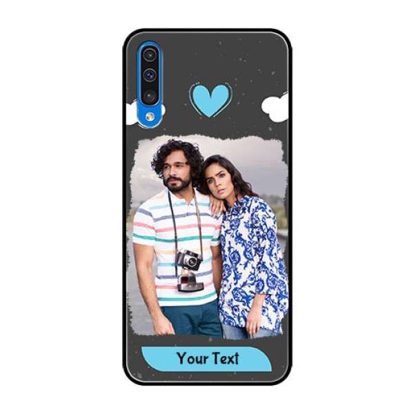 Samsung Galaxy A50s Custom Glass Phone Case - Splashes with love doodles Design Samsung Galaxy A50s Custom Glass Phone Case - Splashes with love doodles Design