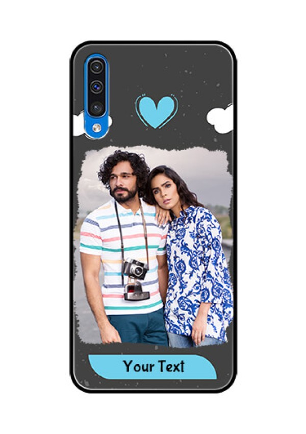 Samsung Galaxy A50s Custom Glass Phone Case  - Splashes with love doodles Design