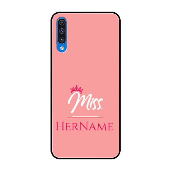 Galaxy A50S Custom Glass Phone Case Mrs with Name