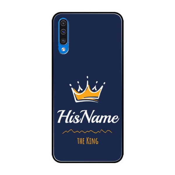 Galaxy A50S Glass Phone Case King with Name