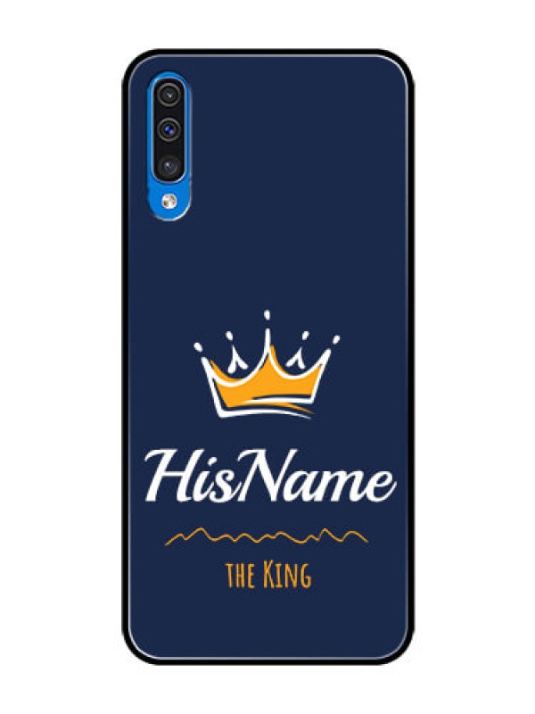 Custom Galaxy A50S Glass Phone Case King with Name