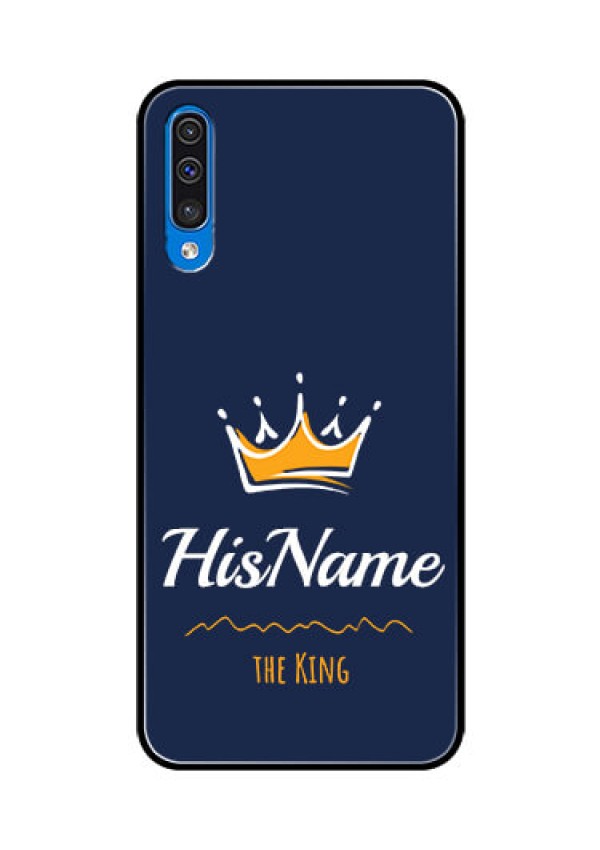 Galaxy A50S Glass Phone Case King with Name