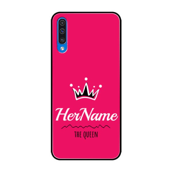 Galaxy A50S Glass Phone Case Queen with Name Galaxy A50S Glass Phone Case Queen with Name