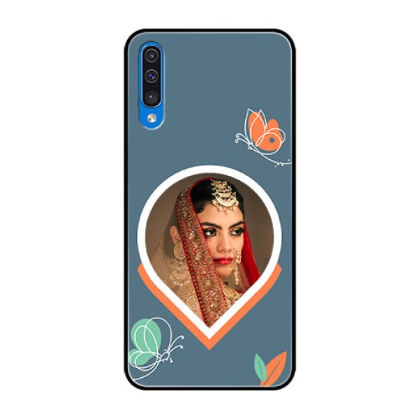 Galaxy A50s Custom Glass Mobile Case - Droplet Butterflies Design
