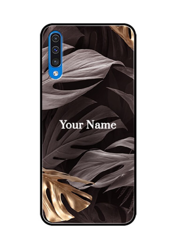 Galaxy A50s Personalised Glass Phone Case - Wild Leaves digital paint Design