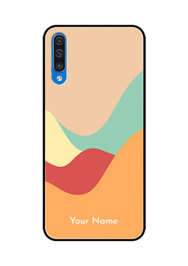Galaxy A50s Personalized Glass Phone Case - Ocean Waves Multi-colour Design