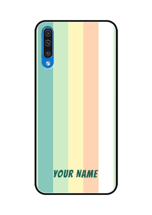 Galaxy A50s Photo Printing on Glass Case - Multi-colour Stripes Design