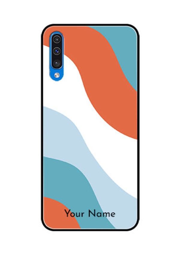 Galaxy A50s Custom Glass Mobile Case - coloured Waves Design