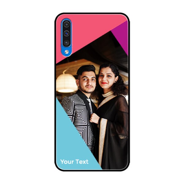 Galaxy A50s Custom Glass Mobile Case - Stacked Triple colour Design Galaxy A50s Custom Glass Mobile Case - Stacked Triple colour Design