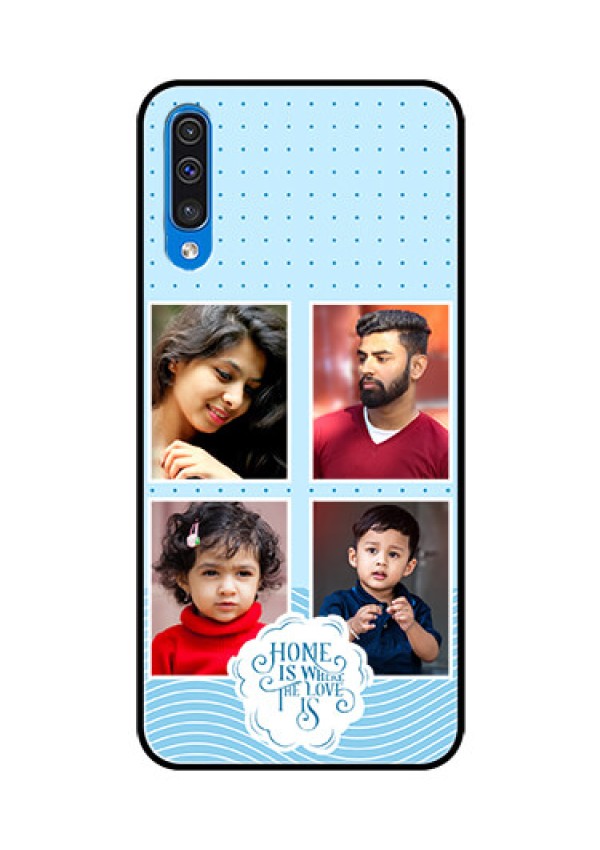 Galaxy A50s Custom Glass Phone Case - Cute love quote with 4 pic upload Design