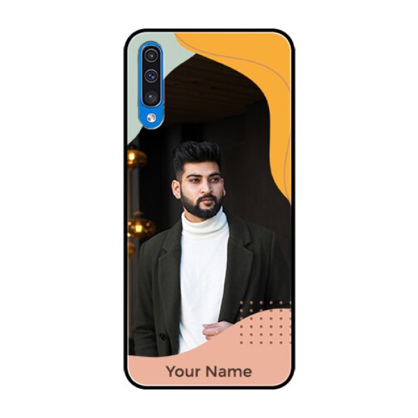 Galaxy A50s Personalized Glass Phone Case - Tri-coloured overlay design Galaxy A50s Personalized Glass Phone Case - Tri-coloured overlay design