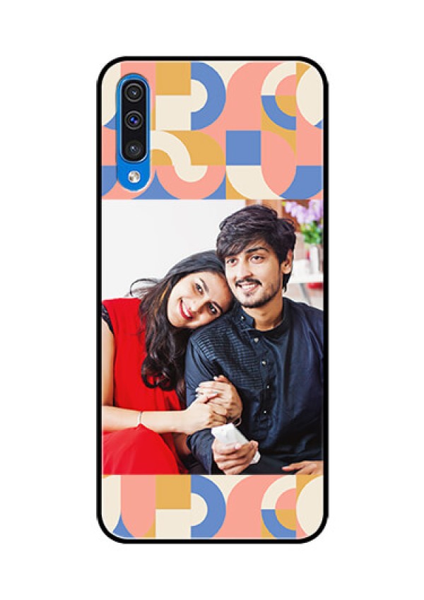 Galaxy A50s Photo Printing on Glass Case - Semi-circle Maze Pattern Design