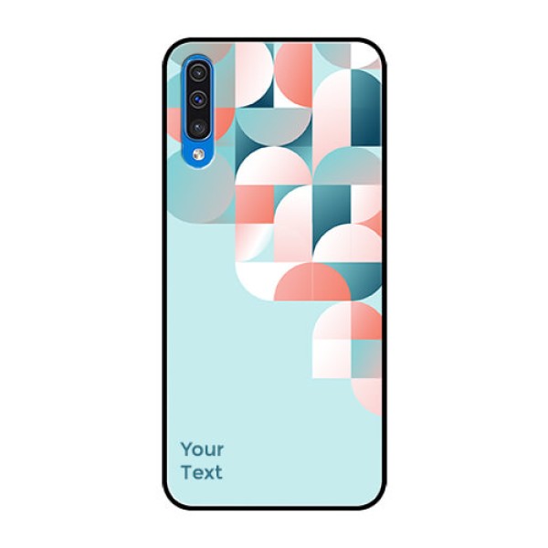 Galaxy A50s Custom Glass Phone Case - Stylish Semi-circle Pattern Design Galaxy A50s Custom Glass Phone Case - Stylish Semi-circle Pattern Design