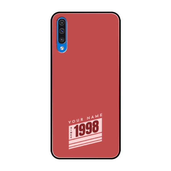 Galaxy A50s Custom Glass Phone Case - Red custom year of birth Design Galaxy A50s Custom Glass Phone Case - Red custom year of birth Design