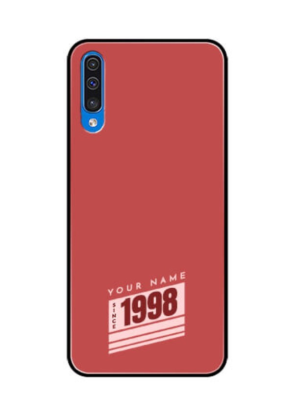 Galaxy A50s Custom Glass Phone Case - Red custom year of birth Design