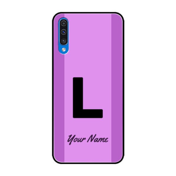 Galaxy A50s Custom Glass Phone Case - Tricolor custom text Design