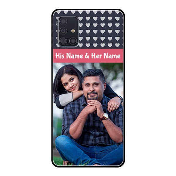 Galaxy A51 Custom Glass Mobile Case - Love Symbols Design Galaxy A51 Custom Glass Mobile Case - Love Symbols Design