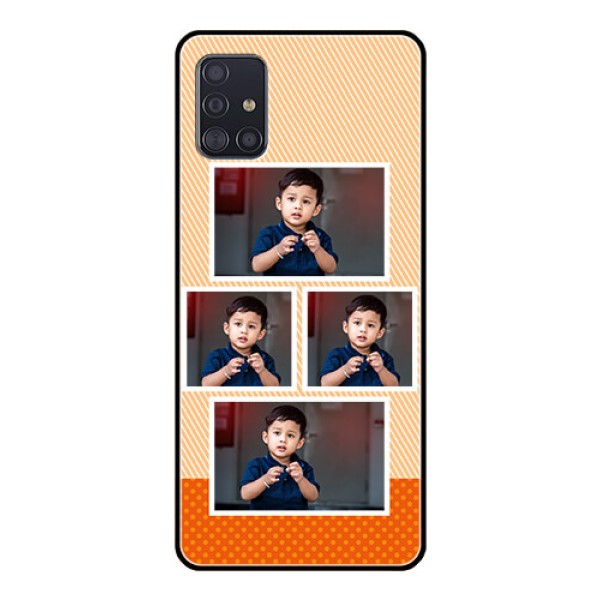 Galaxy A51 Photo Printing on Glass Case  - Bulk Photos Upload Design