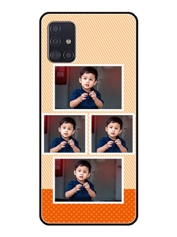 Custom Galaxy A51 Photo Printing on Glass Case  - Bulk Photos Upload Design