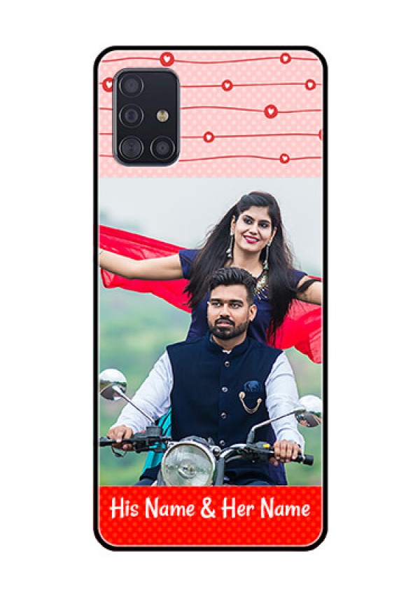 Galaxy A51 Personalized Glass Phone Case  - Red Pattern Case Design