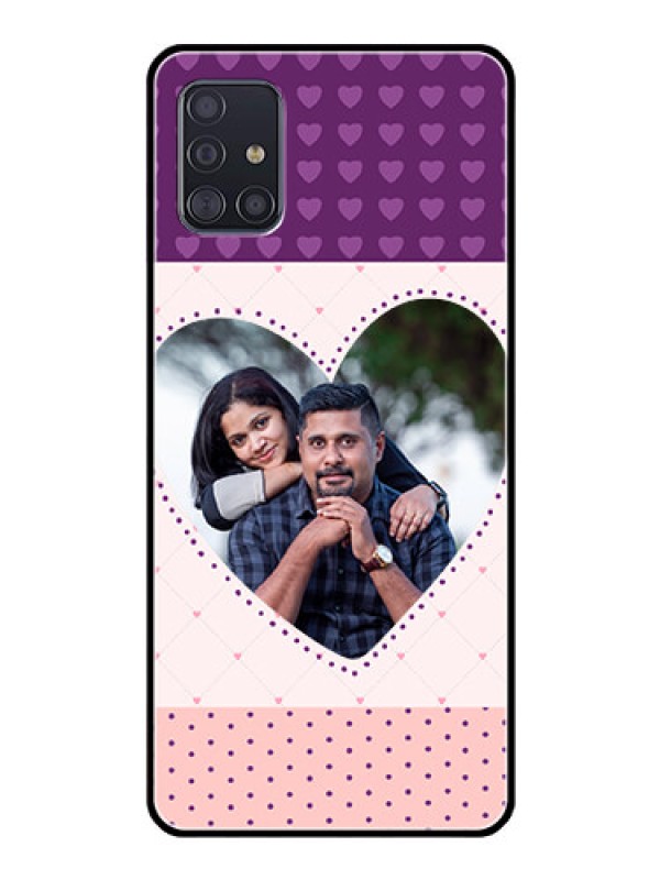 Custom Galaxy A51 Custom Glass Phone Case  - Violet Love Dots Design