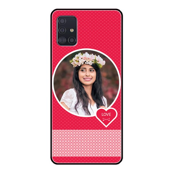 Galaxy A51 Personalised Glass Phone Case - Pink Pattern Design Galaxy A51 Personalised Glass Phone Case - Pink Pattern Design