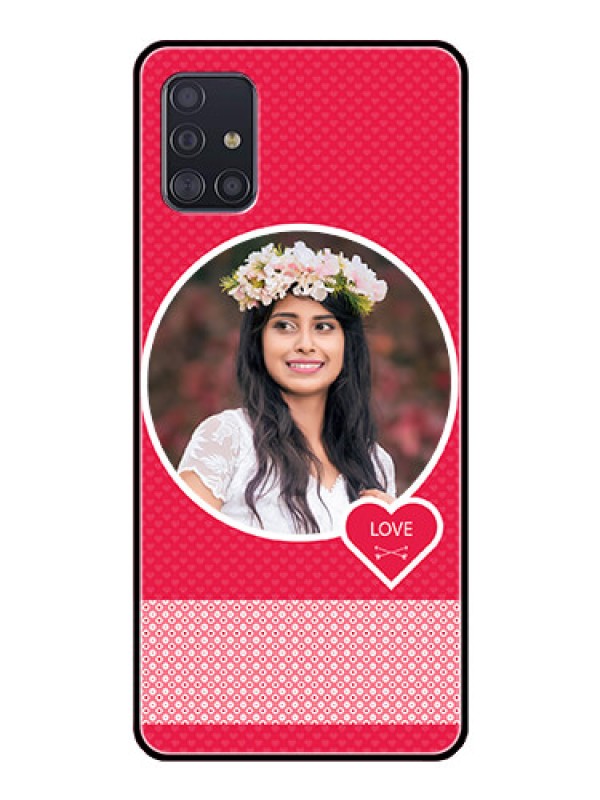 Custom Galaxy A51 Personalised Glass Phone Case  - Pink Pattern Design