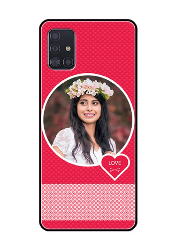 Galaxy A51 Personalised Glass Phone Case  - Pink Pattern Design