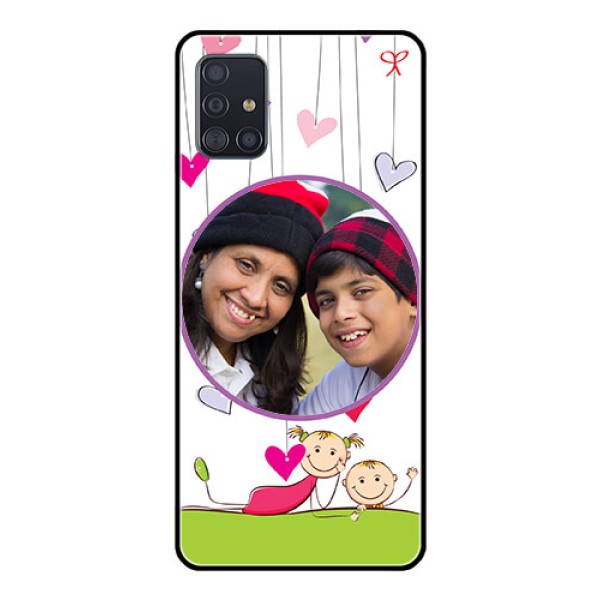 Galaxy A51 Photo Printing on Glass Case  - Cute Kids Phone Case Design