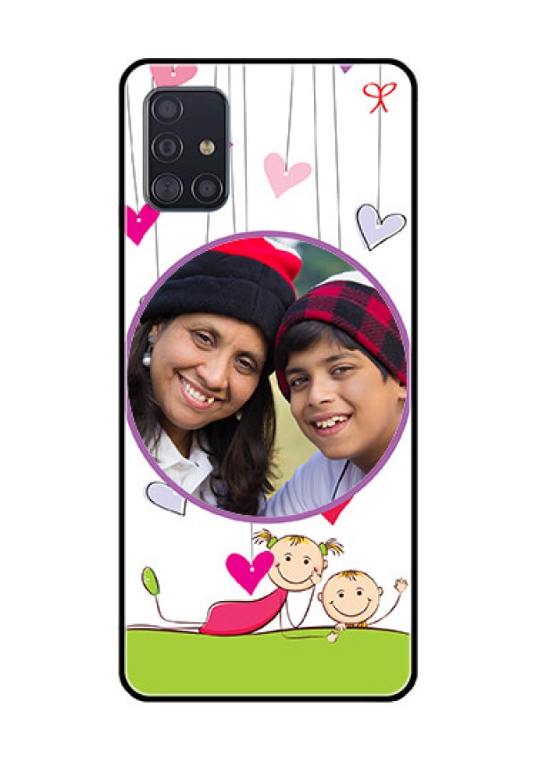 Galaxy A51 Photo Printing on Glass Case  - Cute Kids Phone Case Design