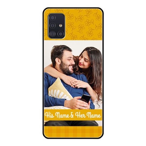 Galaxy A51 Custom Glass Mobile Case  - Yellow Floral Design