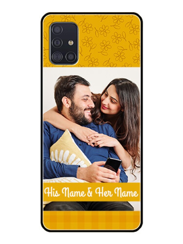 Custom Galaxy A51 Custom Glass Mobile Case  - Yellow Floral Design