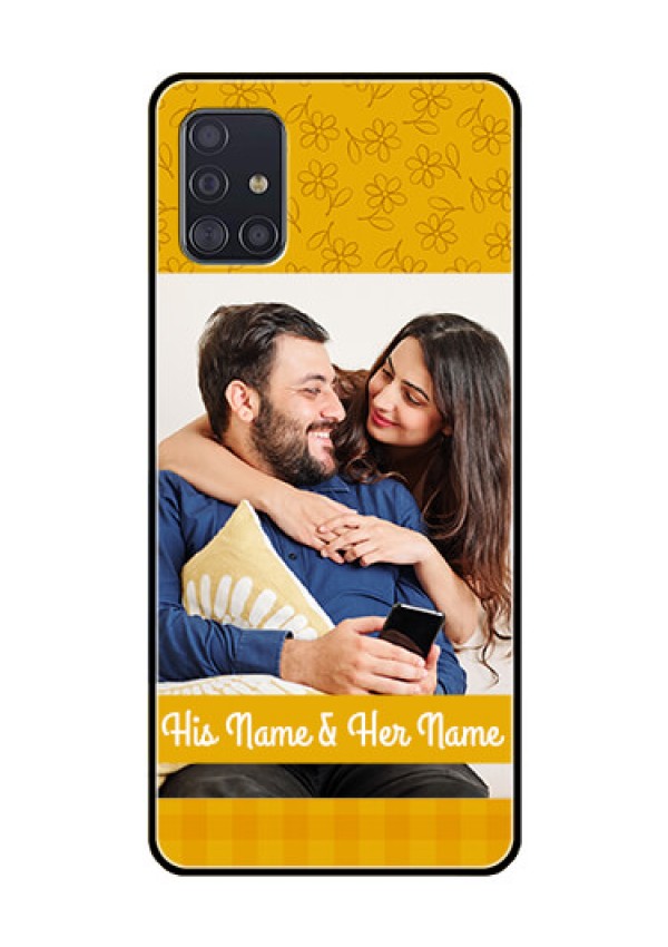 Galaxy A51 Custom Glass Mobile Case  - Yellow Floral Design
