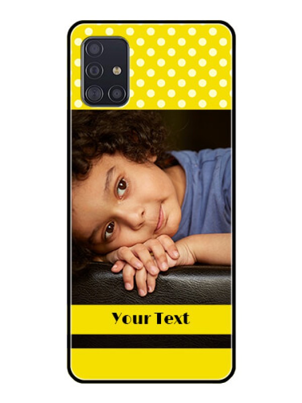 Custom Galaxy A51 Custom Glass Phone Case  - Bright Yellow Case Design