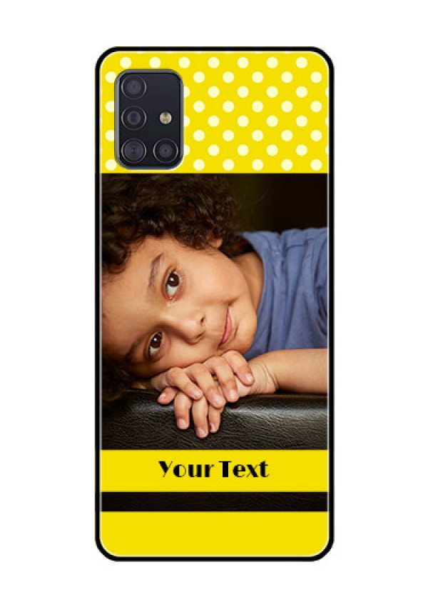 Galaxy A51 Custom Glass Phone Case  - Bright Yellow Case Design
