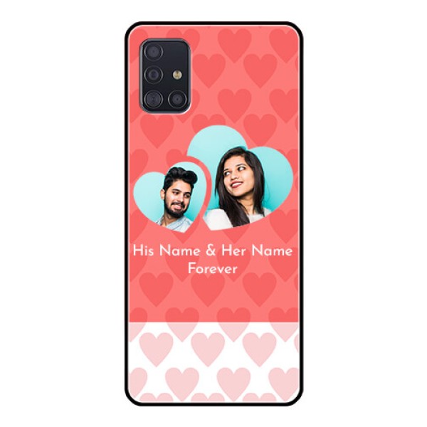 Galaxy A51 Personalized Glass Phone Case  - Couple Pic Upload Design