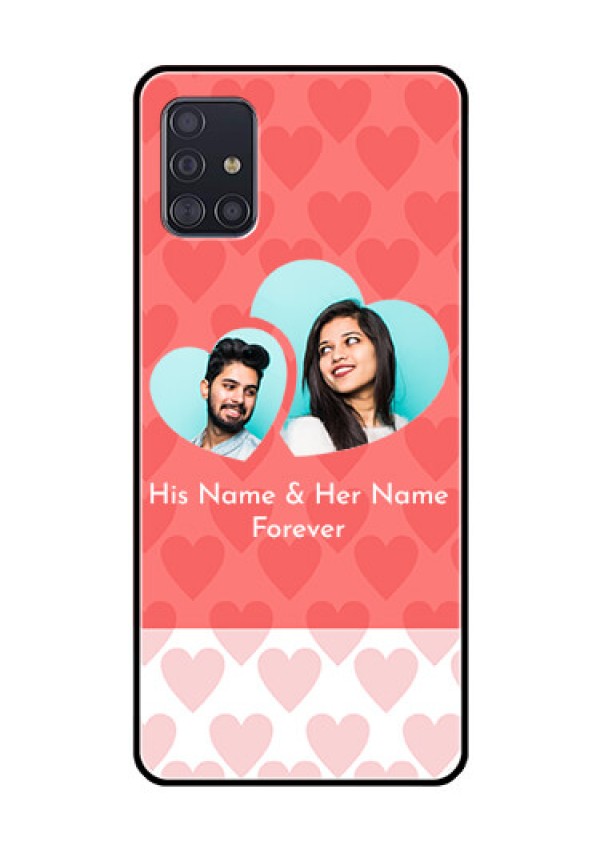 Galaxy A51 Personalized Glass Phone Case  - Couple Pic Upload Design