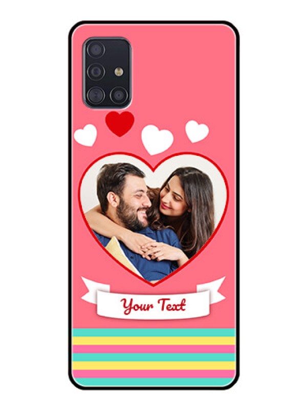 Custom Galaxy A51 Photo Printing on Glass Case  - Love Doodle Design