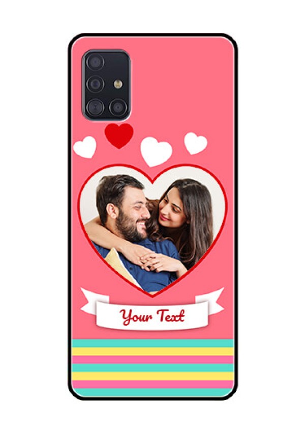 Galaxy A51 Photo Printing on Glass Case  - Love Doodle Design