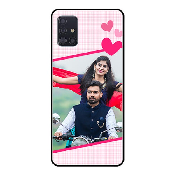 Galaxy A51 Custom Glass Phone Case - Love Shape Heart Design Galaxy A51 Custom Glass Phone Case - Love Shape Heart Design