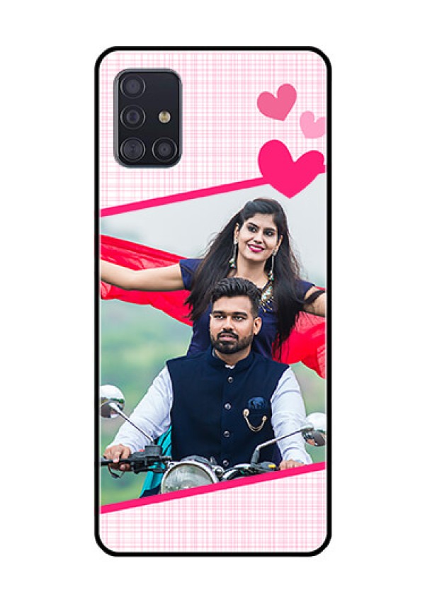 Galaxy A51 Custom Glass Phone Case  - Love Shape Heart Design