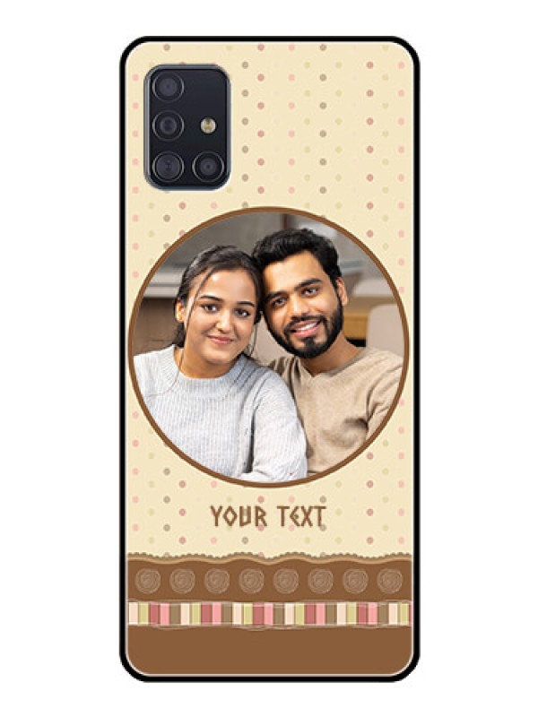 Custom Galaxy A51 Custom Glass Mobile Case  - Brown Dotted Mobile Case Design