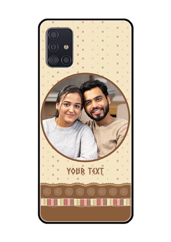 Galaxy A51 Custom Glass Mobile Case  - Brown Dotted Mobile Case Design